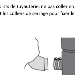 Raccord final : manchette + colliers, non collé