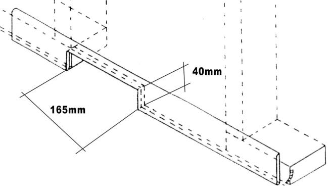 Découpe de plinthe 165 × 40 mm
