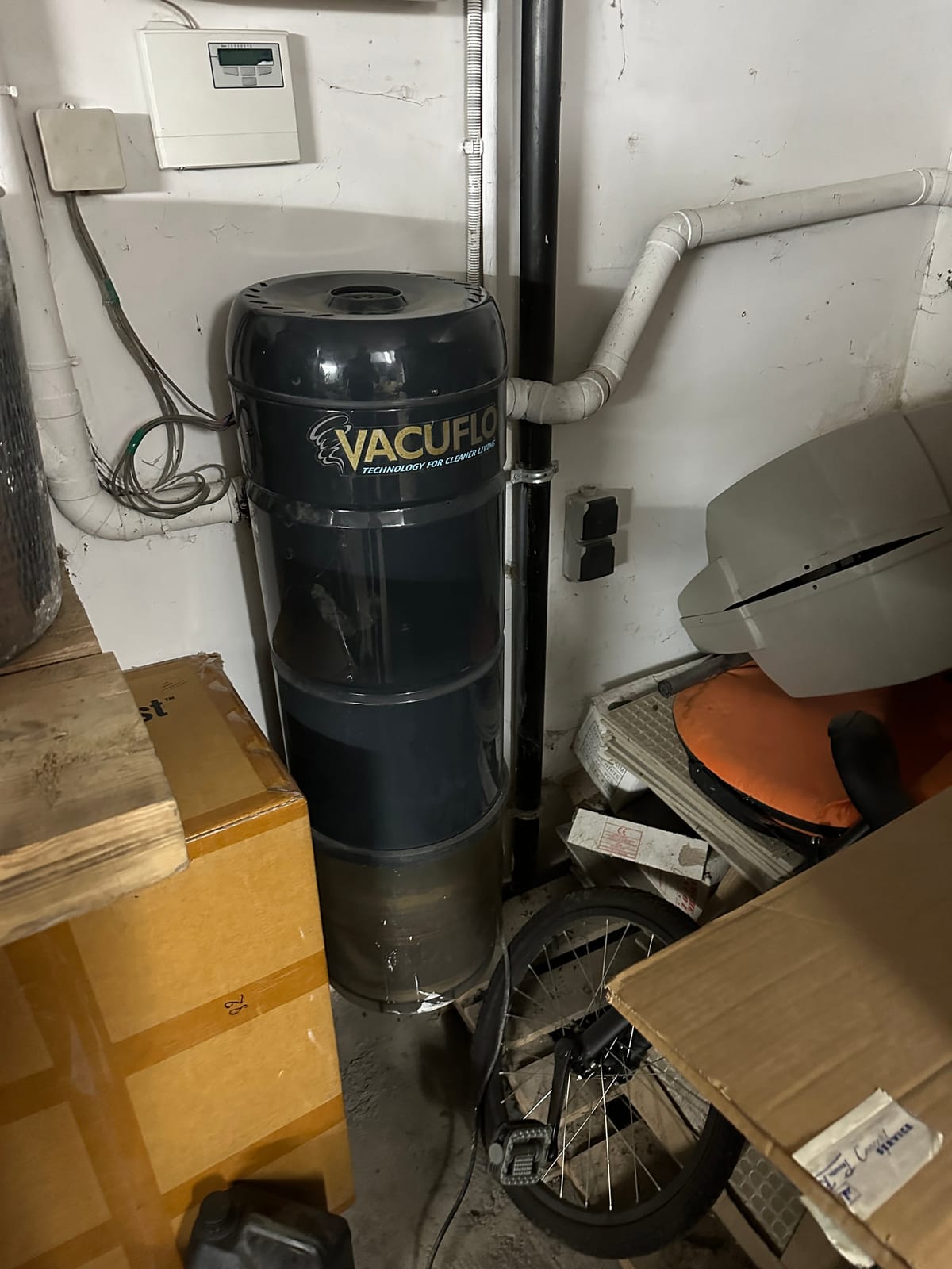 Centrale Vacuflo 100% cyclonique — intervention AspiWall